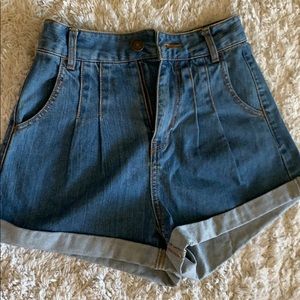 dazzlin high waist shorts A-shaped jean shorts